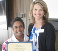 Brenda Fischer presenting award