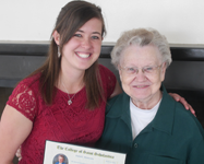 Sr. Clare Marie Trettel presents award